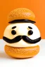 Placeholder: A burger roll with a mustache and a chef's hat.