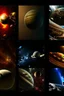 Placeholder: different variations of planets montage science book style