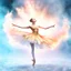 Placeholder: Double Exposure Blonde ballerina in gold embroidered dance clothes tiptoes on an ice surface, surrounded by smoke and fire rising from the ice surface and falling from the sky, with colorful fireworks in the background, breathtaking fantasy art, breathtaking digital art, stunning digital art. , dramatic fantasy art, surreal digital artwork , inspired by Liz Dharma, by Liz Dharma, magical realism and dark fantasy, trendy digital fantasy art, dark fantasy digital art, accurate and undistorted huma