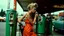 Placeholder: A daring woman at a gas station