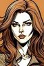 Placeholder: lady brown hair drawing in comic book style