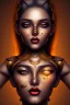 Placeholder: india girl, night atmosphere, 8K, close-up face, anatomically perfect face, india, tree on face, bold brown lips, brown eye, texture face,