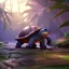 Placeholder: Cute turtle, league of legends, in the jungle, full detail, intricate detail, cinematic, 8 k, cel shaded, unreal engine, featured on artstation, pixiv, cartoon style