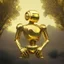 Placeholder: nature , a golden robot , a disco ball