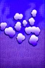 Placeholder: Footprints on a cloud. Mosaic of ghosts. Use only white, black, and purple.