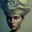 Placeholder: rendered in blender trash bag on his head and crumpled paper as a texture, collage paper and tape, slit - scan photography, high resolution, cinematic, unreal 6, breathtaking detailed