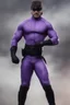 Placeholder: Kent Walker aka THE PHANTOM, Strong, athletic physique, Flexing poses, skin-tight, formfitting purple nylon-leather bodysuit, skin-tight, formfitting purple cowl, black utility belt, double holstered pistol belt, black knee-high boots, glowing white eyes, battle scars, blood, ((foggy, cloudy background, multicolored lightning, flowing lava, Full Eclipse, aliens, explosions, bright, vibrant, extremely colorful, detailed, blood red skies))