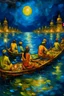 Placeholder: ganga aarti as a van gogh painting