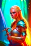 Placeholder: pretty woman, warrior, elf, blonde hair, fantasy, Skyrim, conventionally attractive, fighter, sword, elder scrolls, young, maternal, 3d render, conceptual art, poster