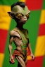 Placeholder: smeagol in Kente cloth, cinematic, ghana colours, african pattern, engraved, high detail