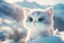 Placeholder: cute chibi anime frightened cat, crashed airplane in the snowy mountains in sunshine, ethereal, cinematic postprocessing, bokeh, dof