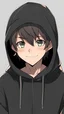 Placeholder: anime boy 15 years dressed in a black hoodie