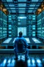 Placeholder: An engineer sitting inside the largest electronic board\