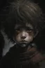 Placeholder: The Hidden Shadow Boy, with highly detailed hair and facial features, macabre gothic horror illustration, maximalist, sharp focus, highest resolution, in the styles of Denis Forkas and Masahiro Ito