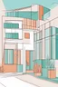 Placeholder: Minimalist illustration bohomein and simple line art, front view, vibrant colour background