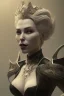 Placeholder: Hannah Waddingham as evil queen in black leather, busty, cleavage, dominatrix, curvy, angry, stern look. character design by cory loftis, fenghua zhong, ryohei hase, ismail inceoglu and ruan jia. unreal engine 5, artistic lighting, highly detailed, photorealistic, fantasy