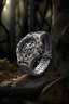 Placeholder: "Generate an outdoor-inspired image of an Audemars Piguet Skeleton Watch. Place the watch on a natural surface, such as a stone or wood, with elements of nature in the background. Capture the watch's blend of mechanical precision and natural beauty."