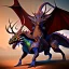 Placeholder: Epic Drawing of Dragon and rider wyrm with scales colorful on Elk Caravaggio 4k