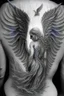 Placeholder: angel from back ultra realistic tattoo design