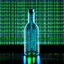 Placeholder: A digital message in a glass bottle. The message is the creation of artificial intelligence.