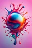 Placeholder: colorful liquid design with ball