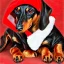 Placeholder: black and brown dachshund in a santa costume profile impressionism