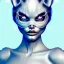 Placeholder: White catwoman trippy, one eye blue, one eye amber colored