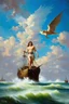 Placeholder: the futile attempt to tether the unpredictable winds of the future; Renaissance Oil Painting