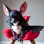 Placeholder: rouge the bat, sitting in a chair