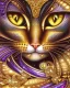 Placeholder: Cat , 500 x 500 pixels, glitter gold, extremely detailed fractal , fractal gems, fractal crystals, gold glitter, imperial colors ,digital oil painting , detailed art illustration, vibrant, cinematic, ornate, luxury, 8K polished in the style of Josephine Wall, Brian Froud.Thomas Kinkade