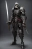 Placeholder: dark age armored skeleton knight with sword