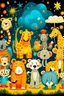 Placeholder: new year celebration fireworls family animals, elephant, bees, lion, bear, giraffe, tiger, peacock, panda,