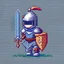 Placeholder: A kid medieval knight, pixel art style