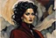 Placeholder: Painting of Salma Hayek as a Goth vampire girl, in the Expressionist style of Egon Schiele, Oskar Kokoschka, and Franz Marc, in muted natural colors