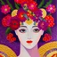 Placeholder: anthropomorphic multiplication sign head in a young woman, intricate, elegant, highly detailed flowery design, oil on canvas painting, concept art, Futurist Art, smooth, sharp focus, illustration, glowing, Gino Severini, 8 k, Mad Mari