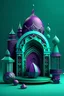 Placeholder: Create a 3D ramadan theme poster in purple, blue and green scheme
