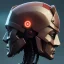 Placeholder: Robot cute profile head portrait, warrior costume, village, meditation, 8k quality