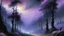 Placeholder: A blackish purple arid woods with glowing eyes painted by Ivan Aivazovsky