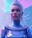 Placeholder: A portrait of a crystalised blue pink queen, atmospheric, realistic, unreal engine, lighting, octane render.