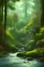 Placeholder: Generate an image of a serene forest scene with a river running through it.