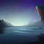 Placeholder: Never-ending calm sea in dark starry night sky, void, dark