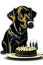 Placeholder: Birthday cake black dog graphic