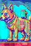 Placeholder: dog pixel art futuristic