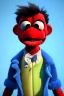 Placeholder: Waist up muppet Portrait, Nicolas maduro muppet doll, tracksuit red blue and yellow, mustache, photo studio, red background, unreal engine 5, concept art, art station, ray tracing, lumen lighting, ultra detail, volumetric lighting, 3d.