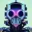 Placeholder: A beautiful portrait of a cyborg crow wite neon color scheme, high key lighting, volumetric light high details psychedelic background