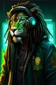 Placeholder: Hip hop cyberpunk lion