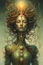 Placeholder: create a full body, haunted female disembodied spirit with highly detailed, sharply lined facial features, , finely drawn, boldly inked, in soft ethereal colors, otherworldly, celestial, and beautiful in the style of Peter Mohrbacher