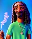 Placeholder: Snoop Dogg, smoke weed, burning dollars, weed background, hyper realistic