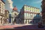 Placeholder: Vignola classicism ,palladio,uphill road building ,red blue yellowVarious colourful city,A beautiful,liveable street with beautiful Human scaled,mid raise building,green building,plants,tree,stairs,detailed facades,Eye level,hyperrealistic,photorealistic,4k,