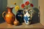 Placeholder: Oil painting of Vases and jugs in the style of frank Auerbach